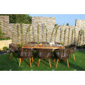 Hottest design Rattan Wicker Acacia Wooden Table and Dining chair Outdoor Furniture